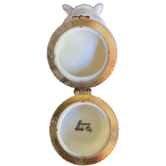 Dept. 56 Snowbunnies "Sunny Side Up" Hinged Trinket Box Figurine - Picture 7 of 10